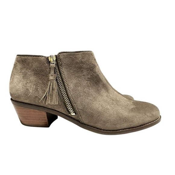 Vionic Shoes - Vionic 7.5 Serena Brown Suede Ankle Boots Heel Side Zip Boho Tassel Women S104-6
